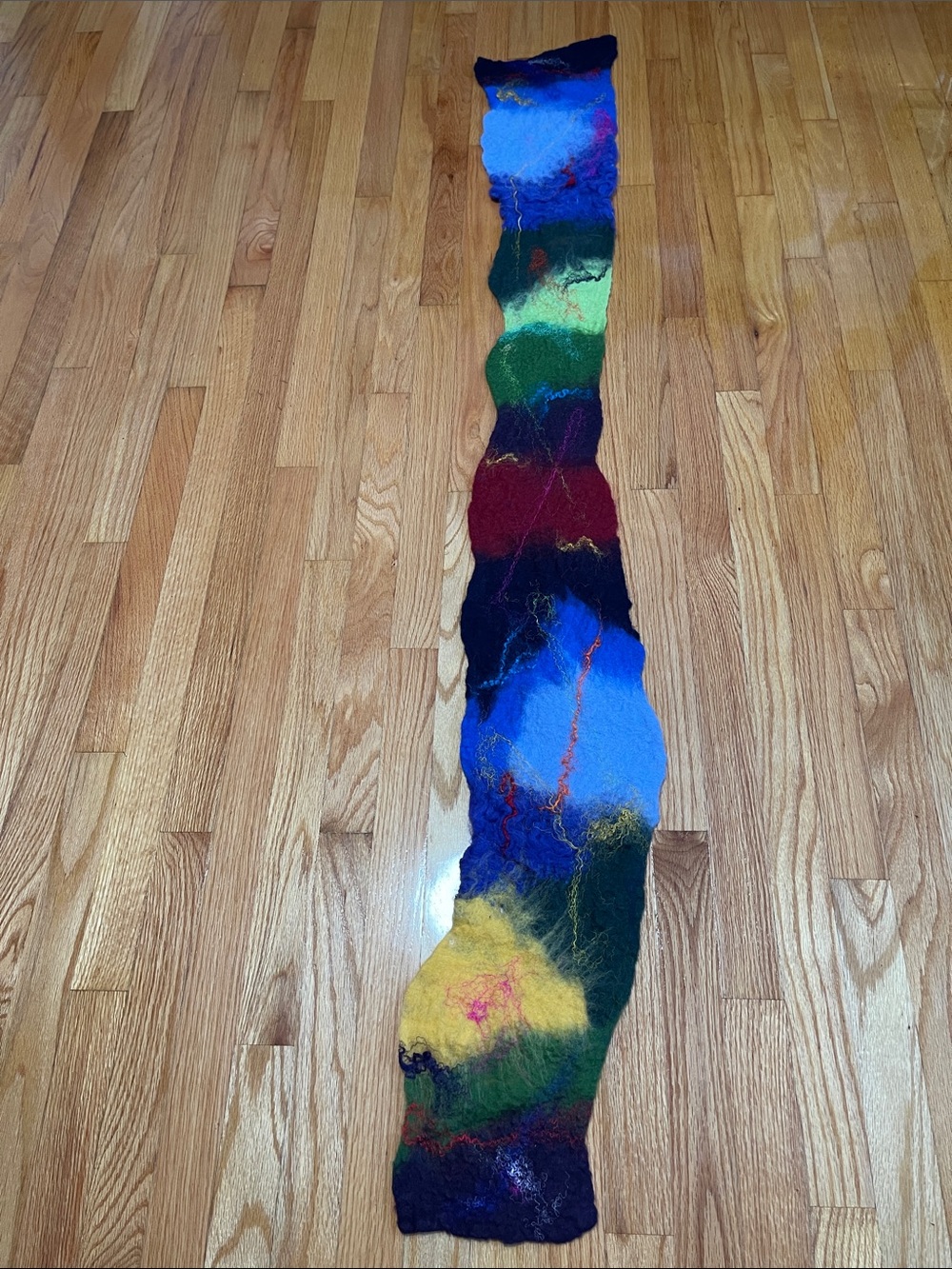 Colorful Hand-Felted Wool Scarf - Multi Color - Picture 4 of 15